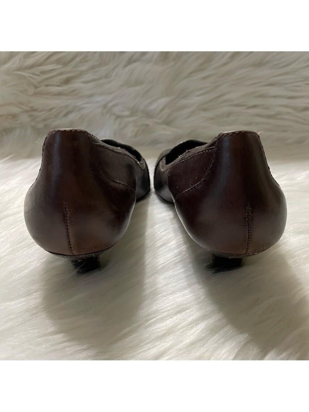 Naturalizer Brown Heels With Brass Buckle Size 7.5 - Picture 3 of 8